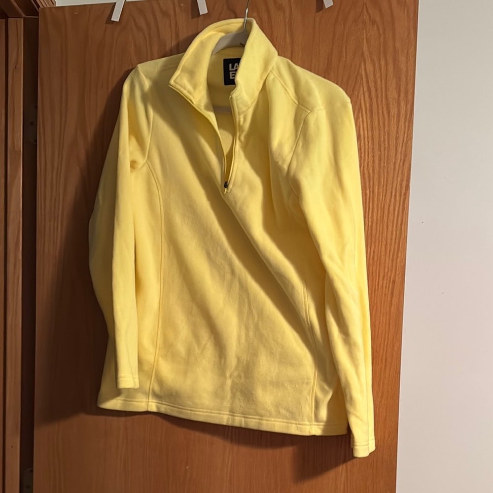 Lands' End Yellow Quarter-Zip Fleece Pullover